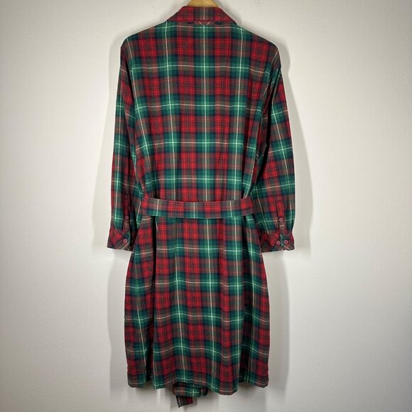 Duluth Trading Free Swingin Flannel Robe Womens Size L Pockets Lounge Soft Plaid - Picture 10 of 10